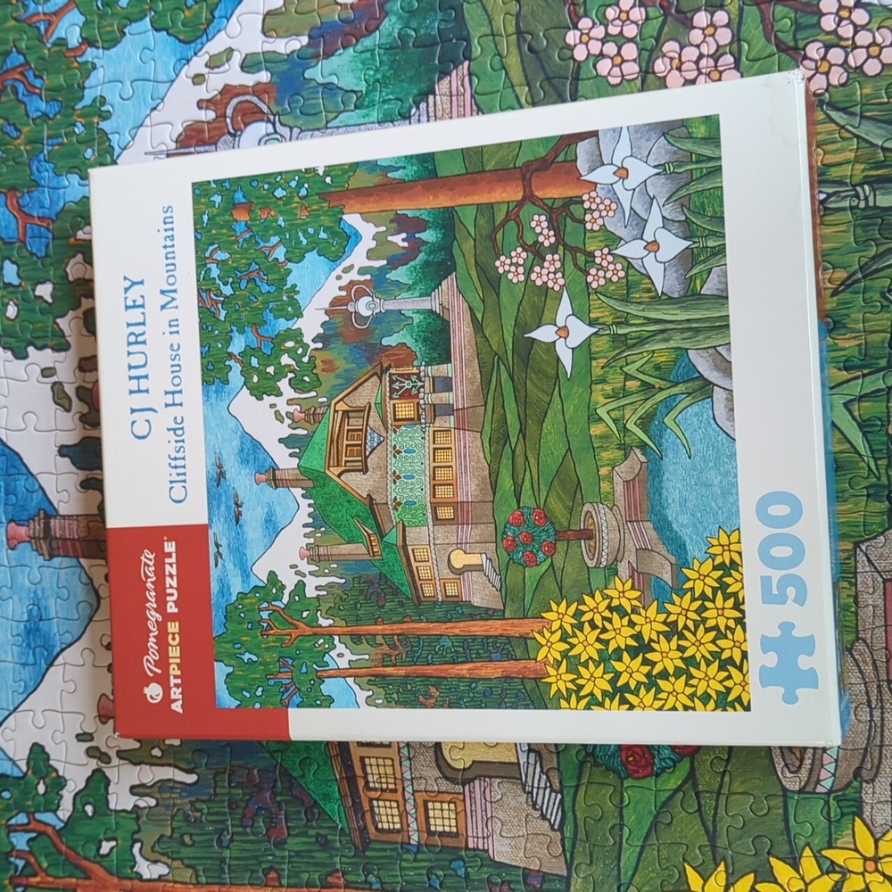 Pomegranate ArtPiece Puzzle - Cliffside House in Mountains - 500 Pieces